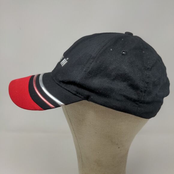 Case IH Men's Strapback Hat Black Red Striped 3D Metallic Logo - Picture 5 of 11